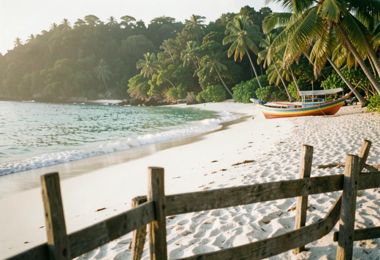 Sun-drenched beach, palm trees, Caribbean facts.